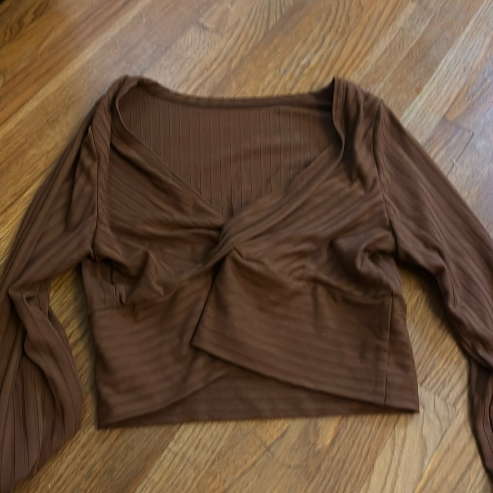 brown crop top